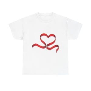 Ribbon Heart Unisex Heavy Cotton Tee