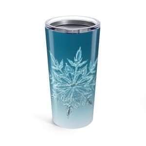 Snowflake 20oz Stainless Steel Travel Tumbler — Winter Snow Closeup Insulated Mug