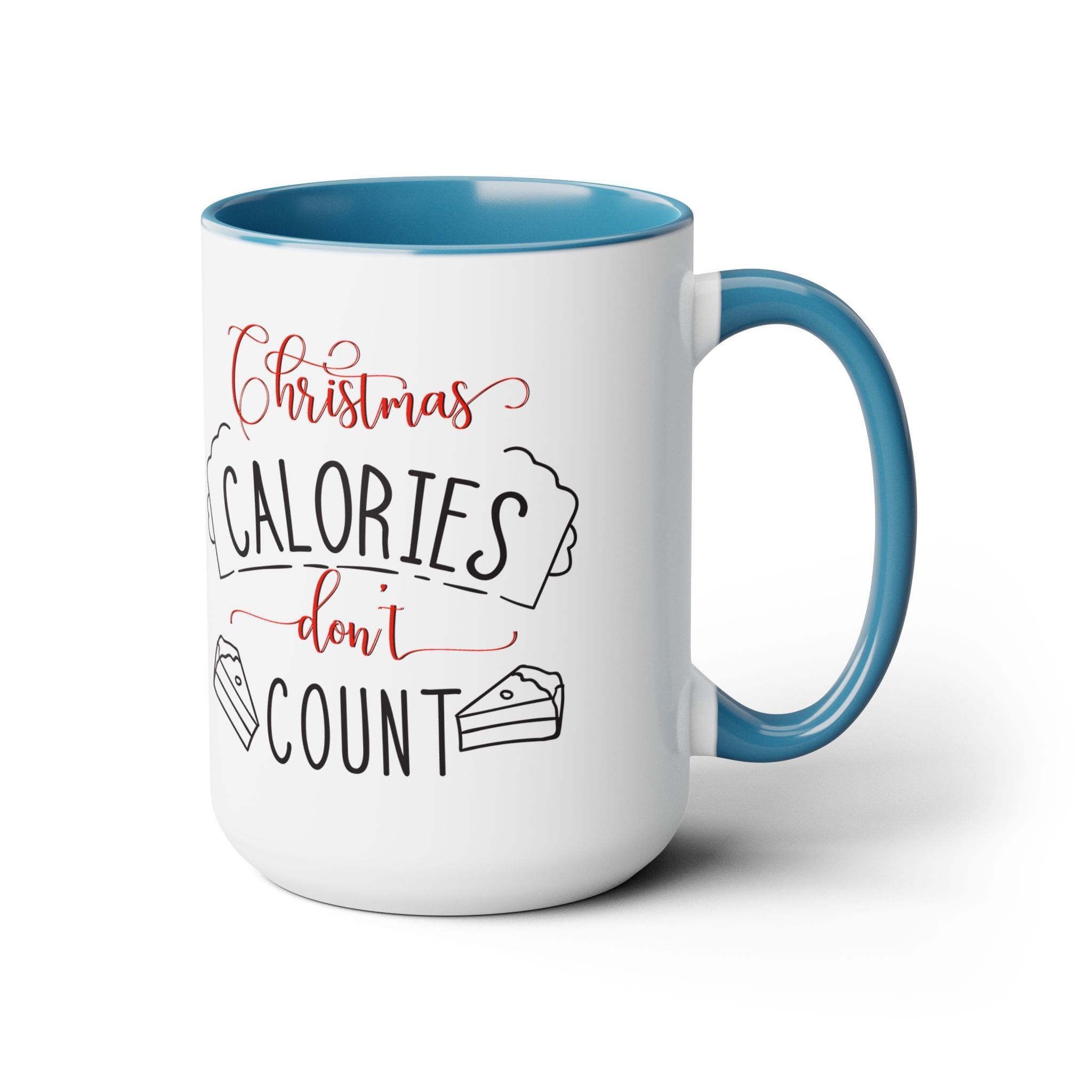 "Christmas Calories Don't Count" Two-Tone Coffee Mugs, 15oz - Image 7