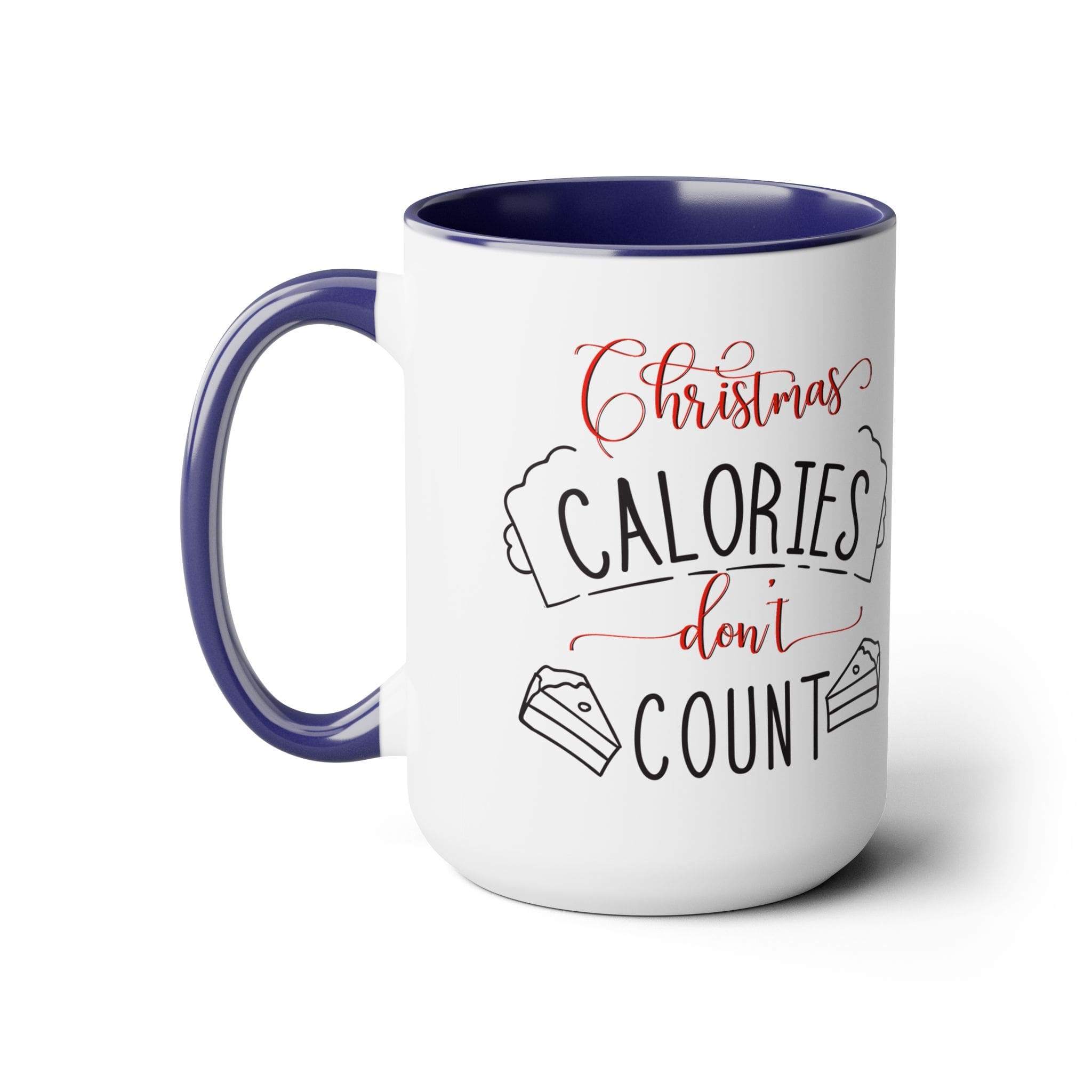"Christmas Calories Don't Count" Two-Tone Coffee Mugs, 15oz - Image 9