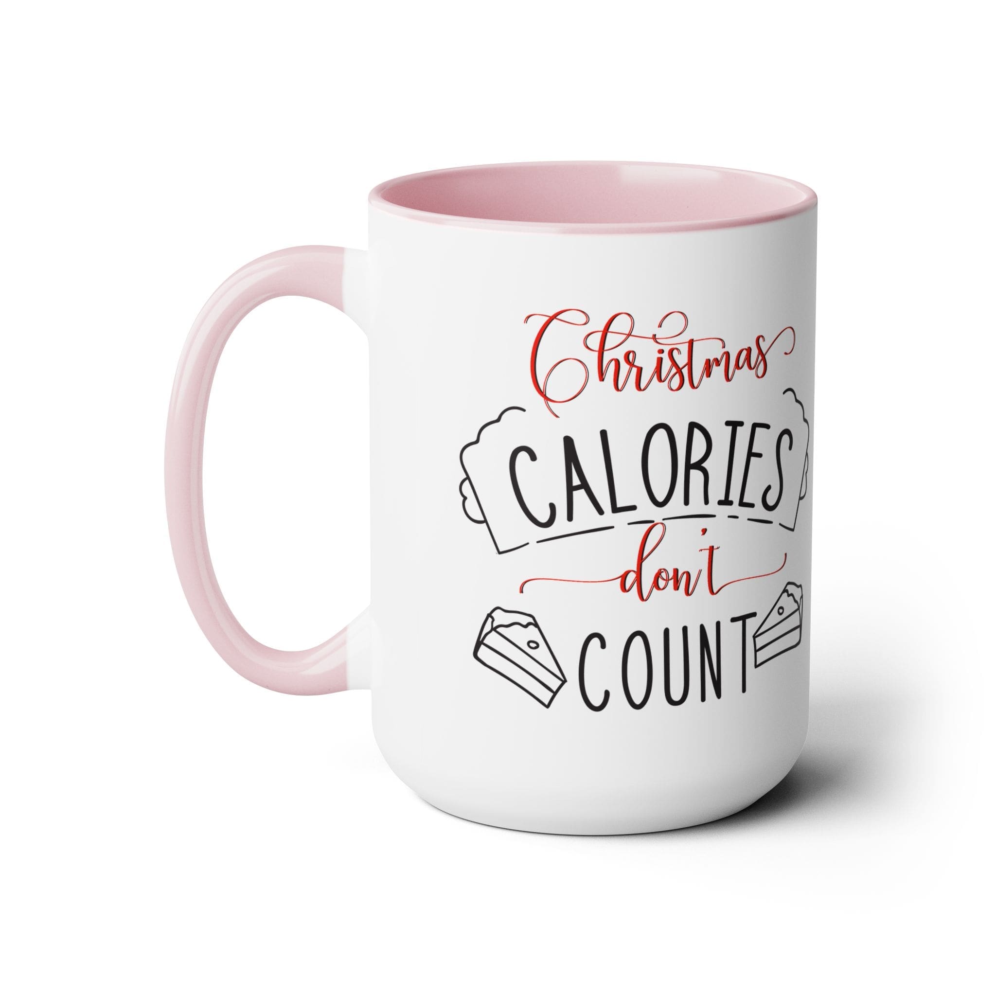 "Christmas Calories Don't Count" Two-Tone Coffee Mugs, 15oz - Image 13
