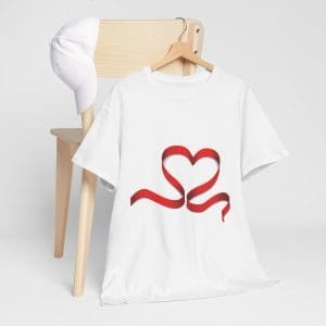 Ribbon Heart Unisex Heavy Cotton Tee