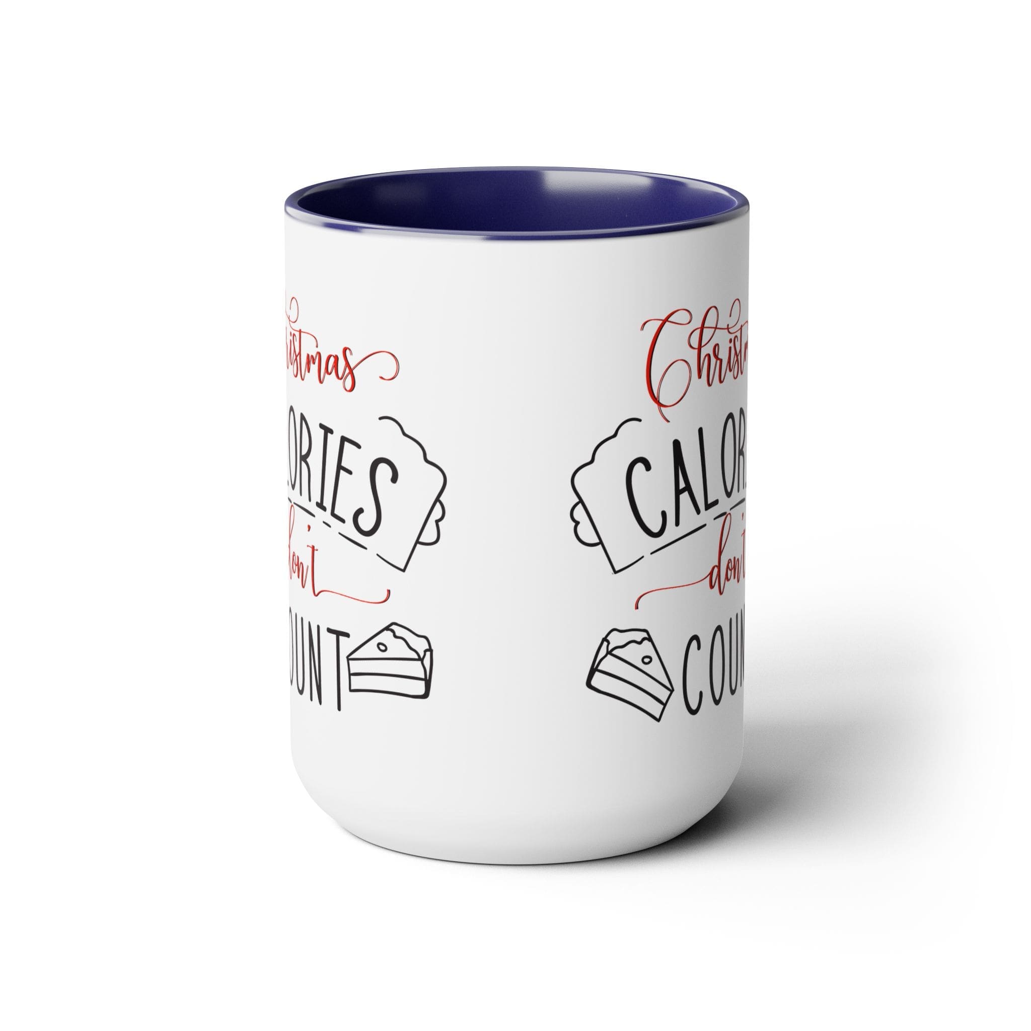 "Christmas Calories Don't Count" Two-Tone Coffee Mugs, 15oz - Image 10