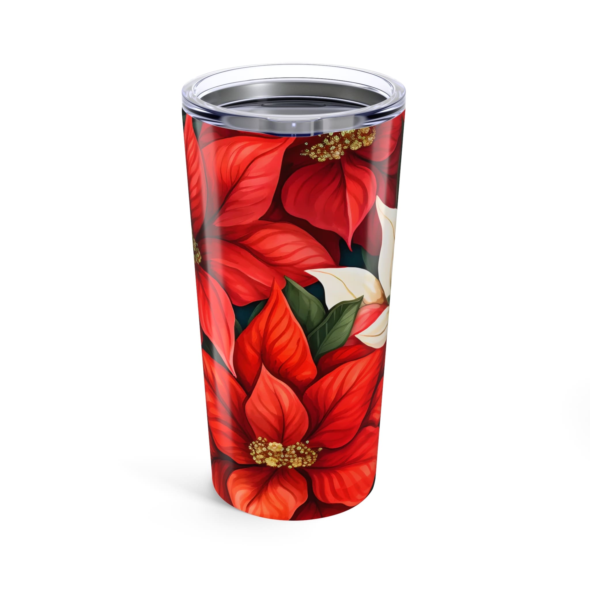 Christmas Poinsettia Travel Tumbler 20oz