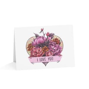 Valentine's 'I Love You' Greeting Cards — Pack of 1, 10, 30, or 50 cards (Design 2)