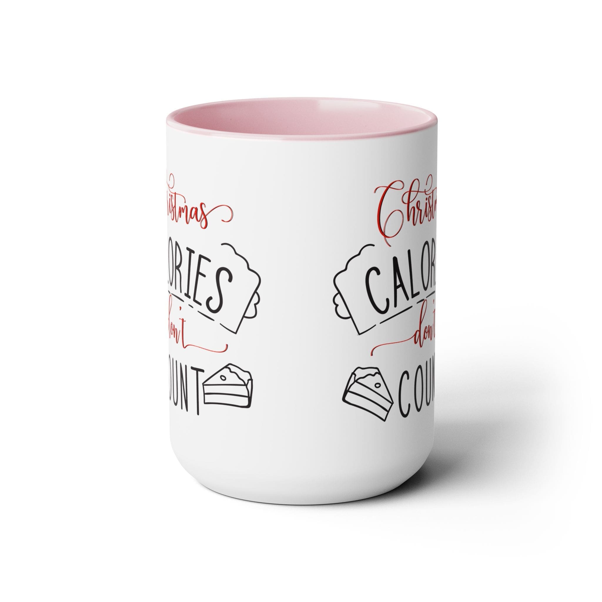 "Christmas Calories Don't Count" Two-Tone Coffee Mugs, 15oz - Image 14
