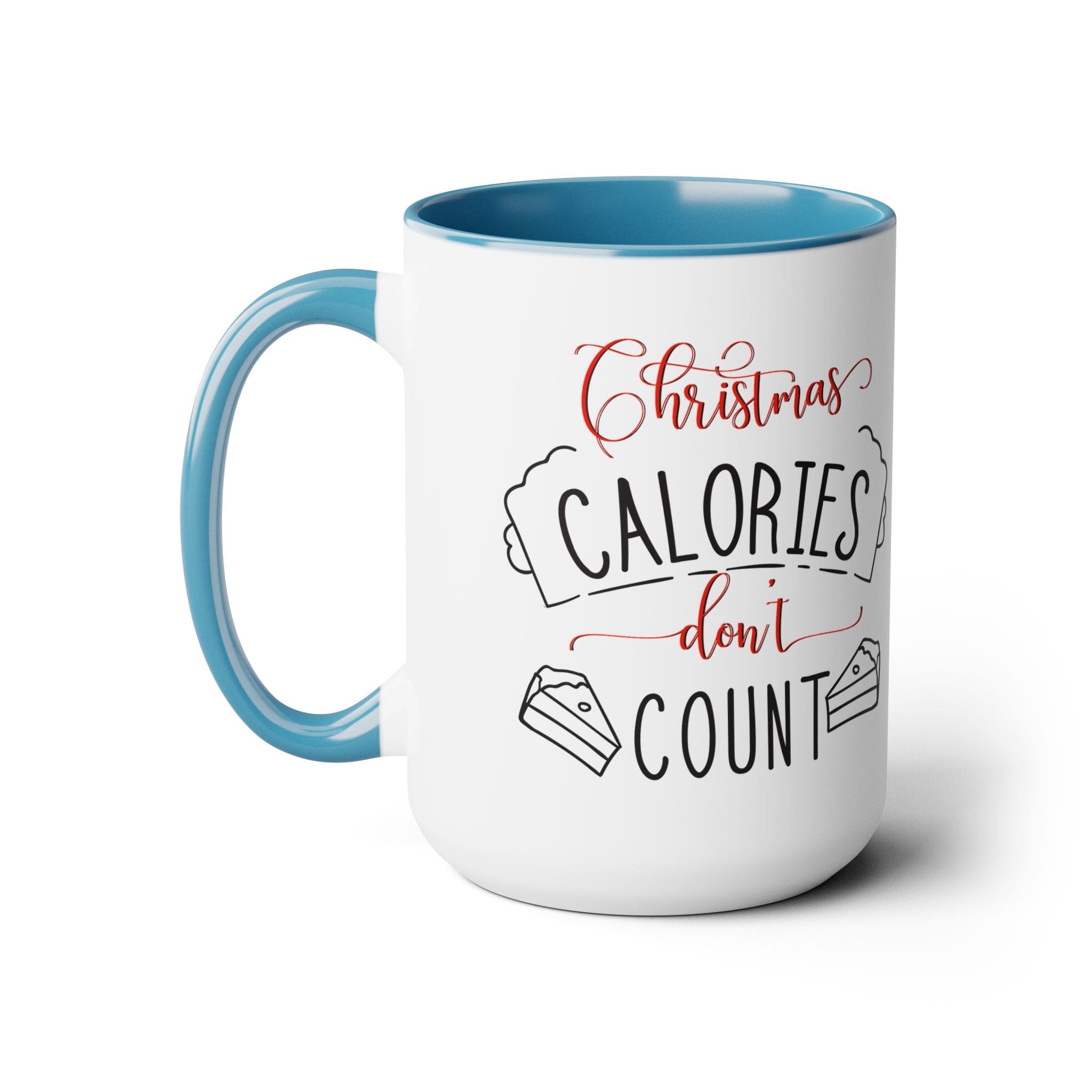 "Christmas Calories Don't Count" Two-Tone Coffee Mugs, 15oz - Image 5