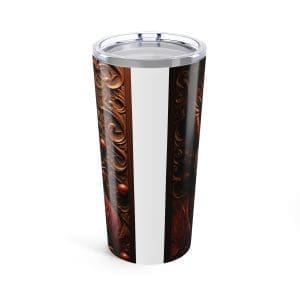 Christmas Santa 20oz Tumbler — 3D Engraved Leather-Look Travel Mug (Design 1)