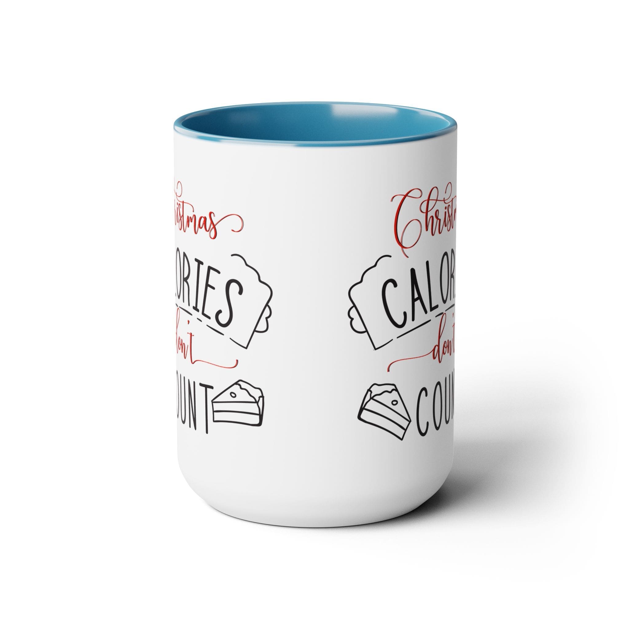"Christmas Calories Don't Count" Two-Tone Coffee Mugs, 15oz - Image 6