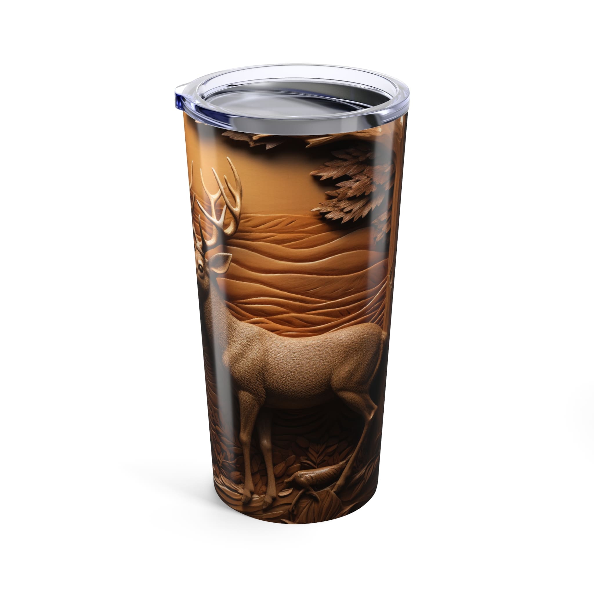 3D Engraved Leather Deer 20oz Tumbler/Travel Mug