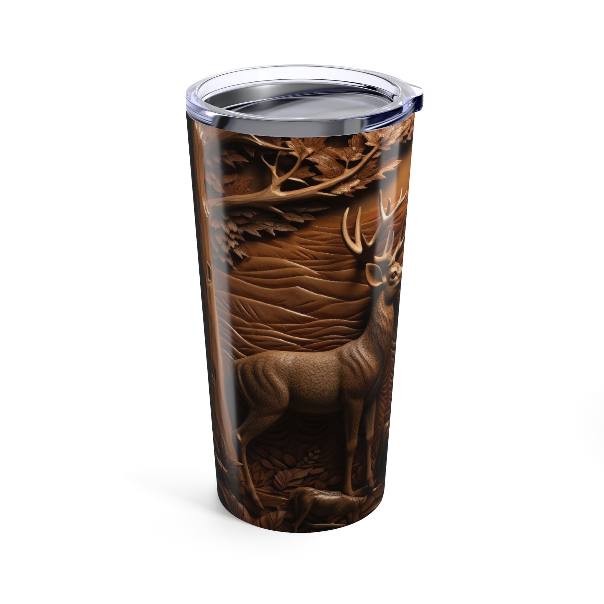 3D Engraved Leather Deer 20oz Tumbler/Travel Mug