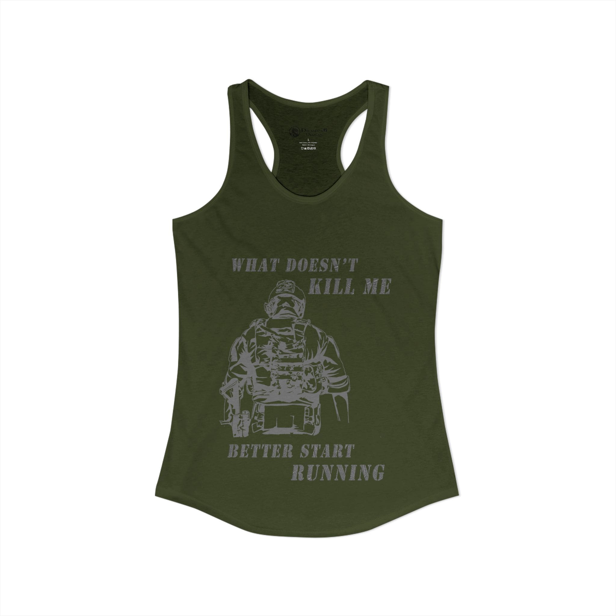 "What Doesn’t Kill Me Better Start Running" Black Coffee Mug — Military Humor (11oz/15oz)
