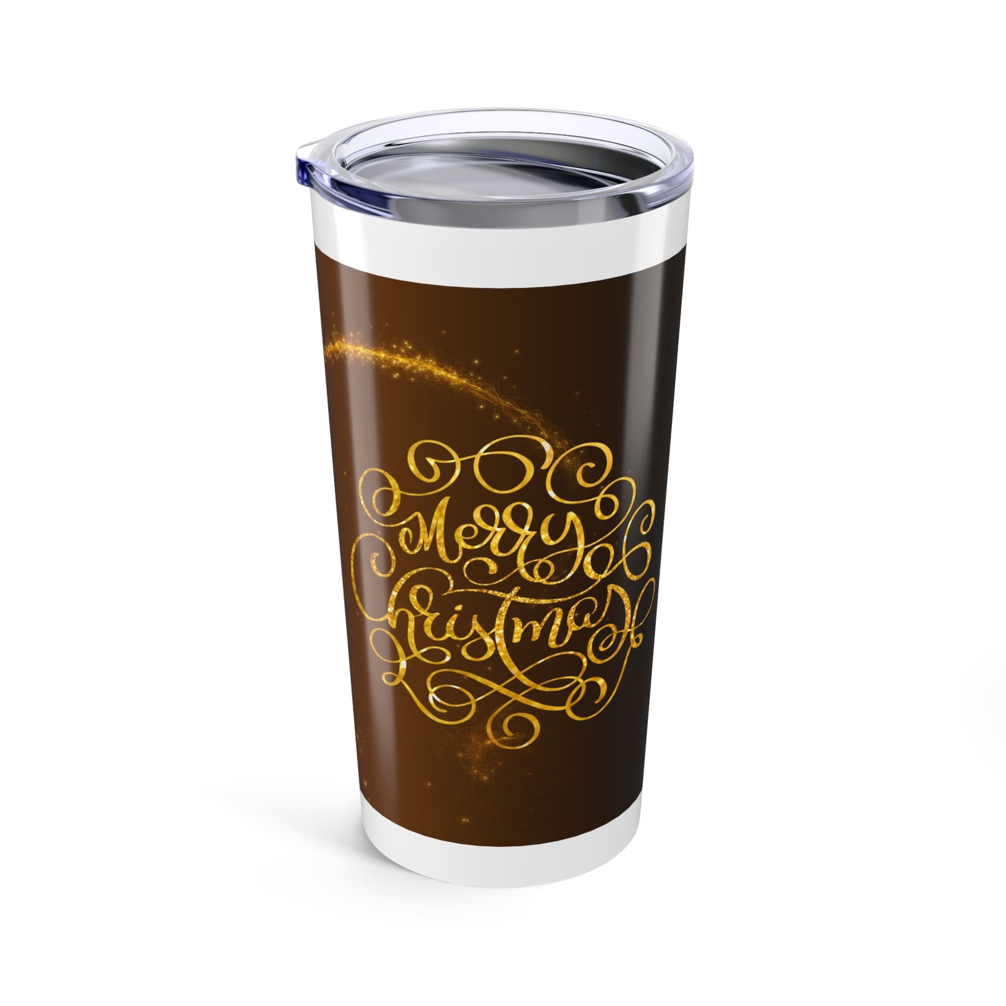 Merry Christmas Sparkle 20oz Tumbler — Holiday Travel Mug