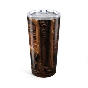 3D Engraved Leather Deer 20oz Tumbler/Travel Mug