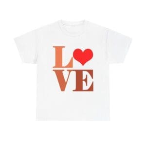 Love Heart Tee — Retro Block Letter Valentine T‑Shirt