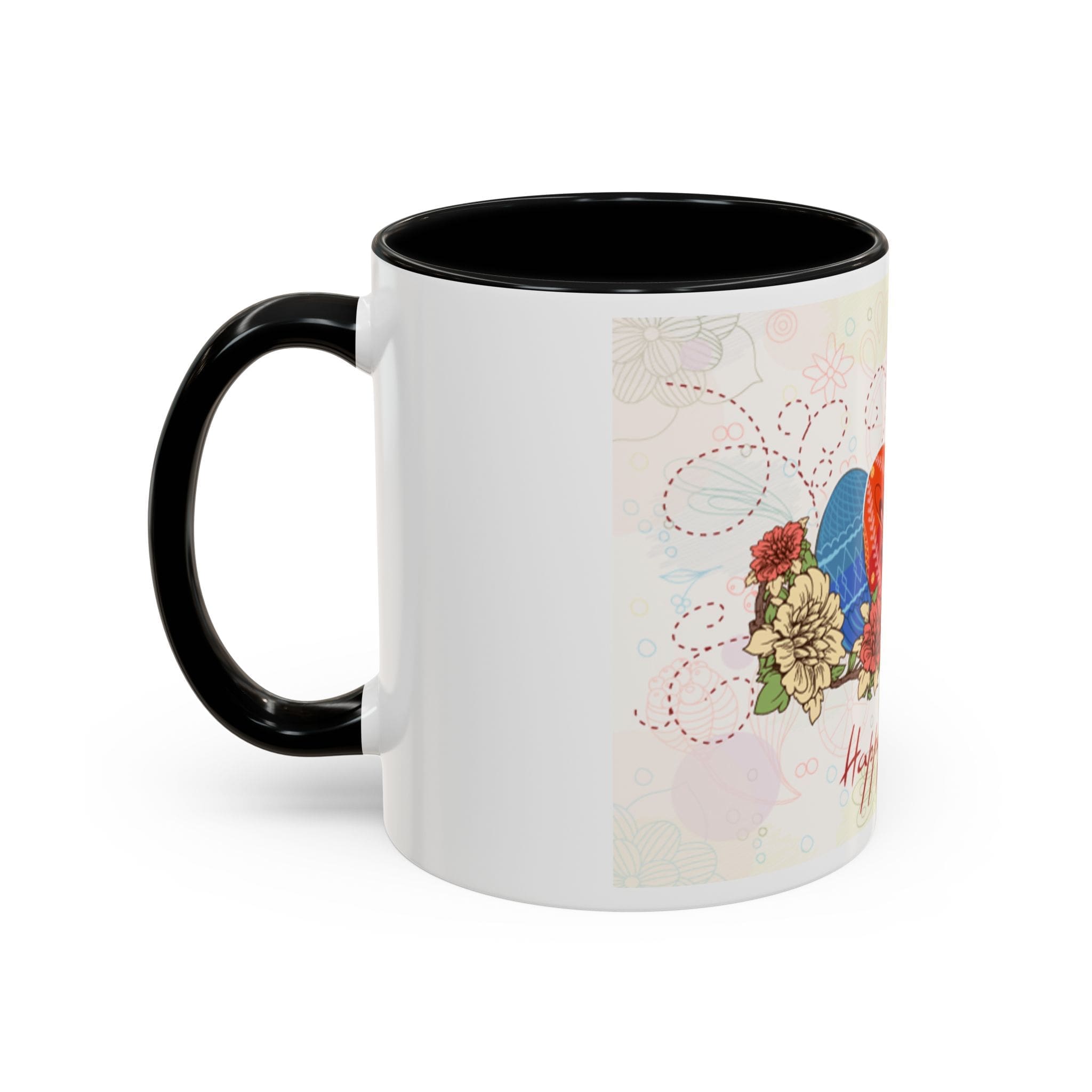 Happy Easter Accent Coffee Mug - 11oz & 15oz (Design 604)