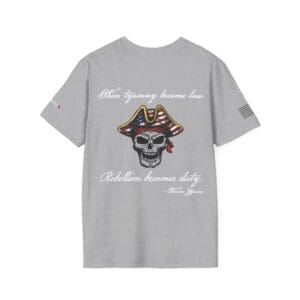Patriot Skull T‑Shirt — "When tyranny becomes law, rebellion becomes duty" Vintage Americana Tee