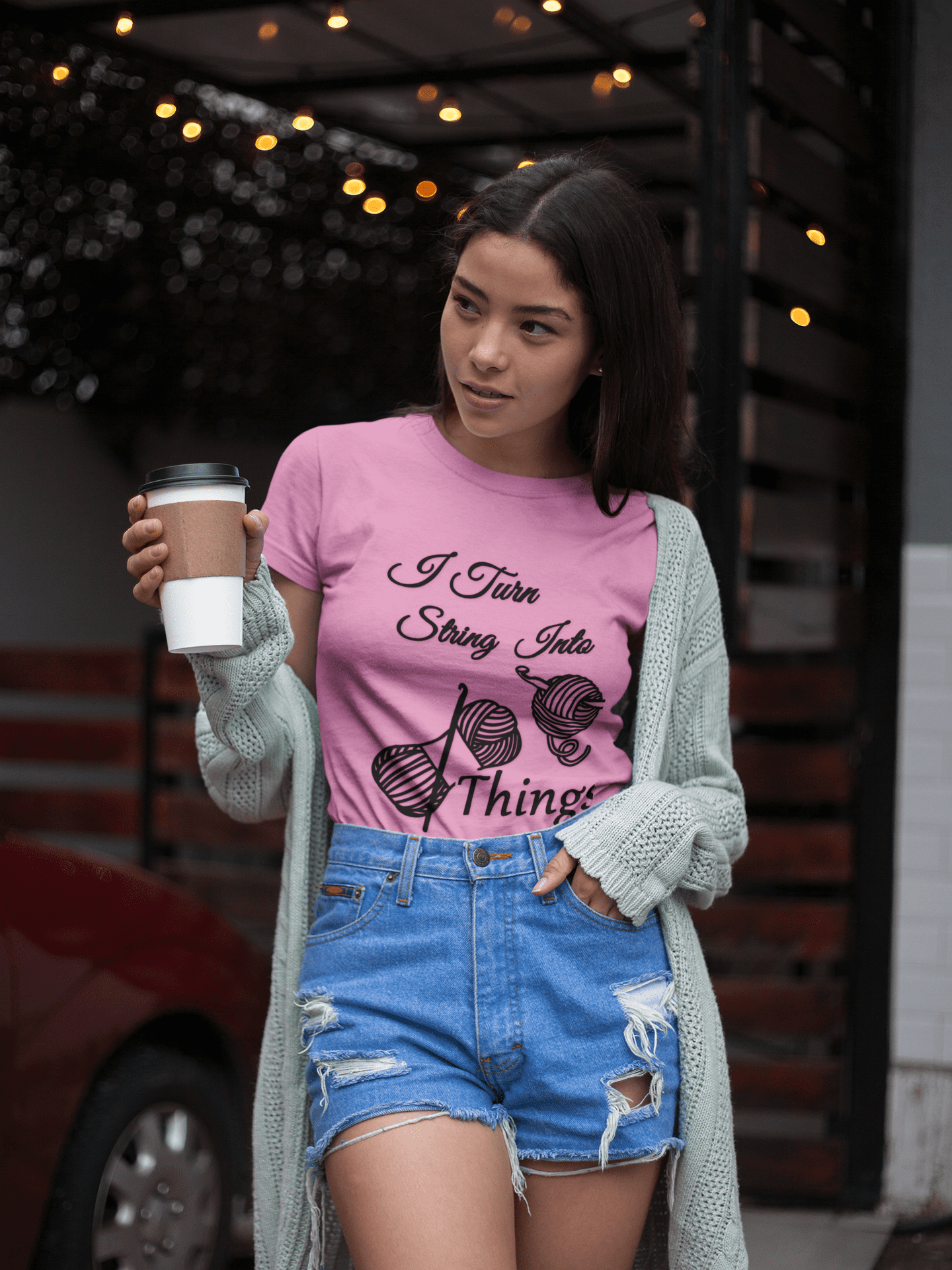 Knitting T-Shirt - "I Turn String Into Things" Cozy Yarn Lover Tee