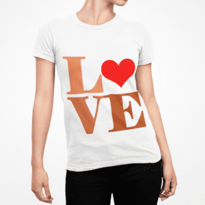Love Heart Tee — Retro Block Letter Valentine T‑Shirt
