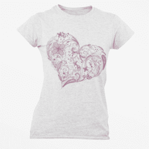 Floral Heart T-shirt— Pink Romantic Women's Tee for Valentine's & Everyday