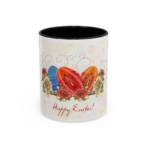 Happy Easter Accent Coffee Mug - 11oz & 15oz (Design 604)