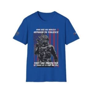Some Men Are Morally Opposed to Violence Tactical Military Graphic — T-Shirt