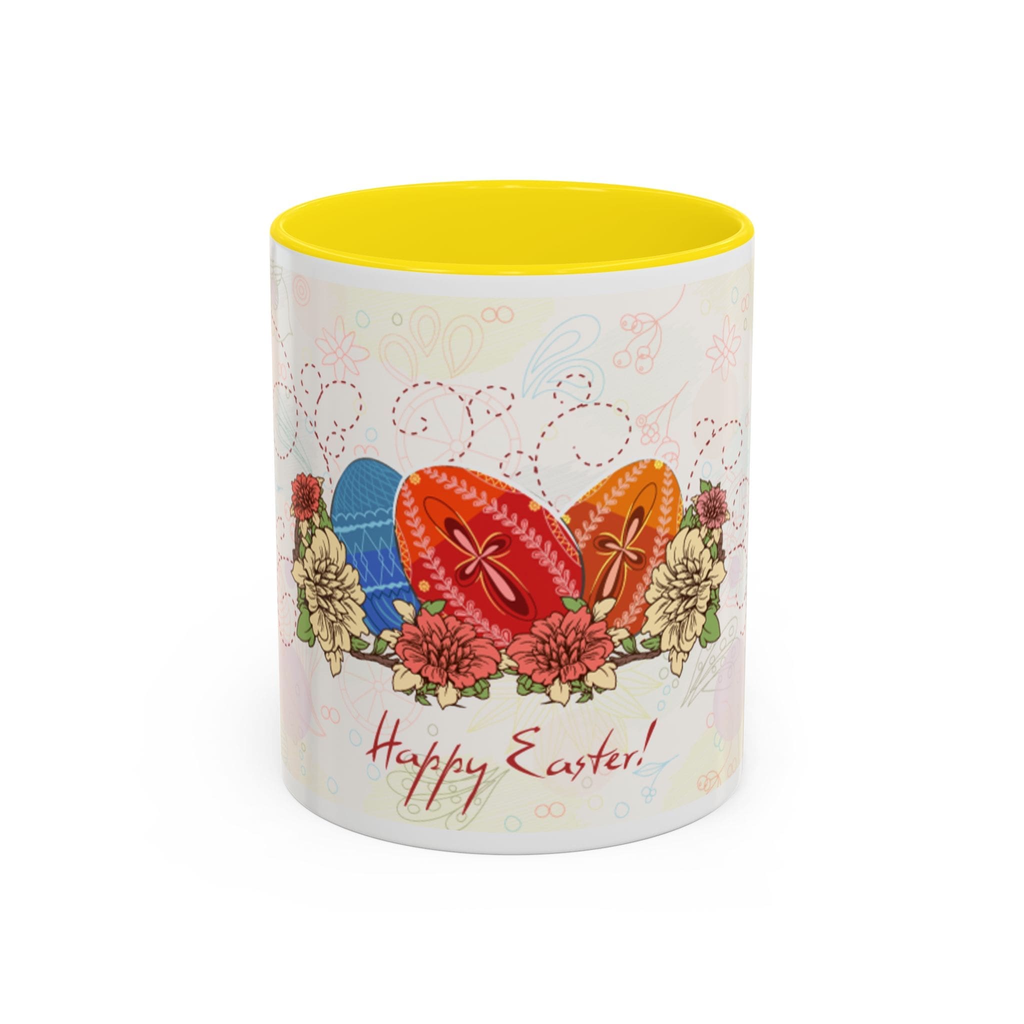 Happy Easter Accent Coffee Mug - 11oz & 15oz (Design 604)