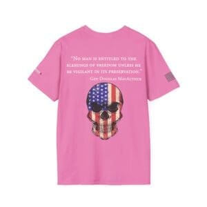 Patriotic Skull T-Shirt — "No man is entitled to the blessings of freedom" Quote