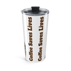 20oz Coffee Tumbler — Retro ‘Coffee Saves Lives’ Travel Cup