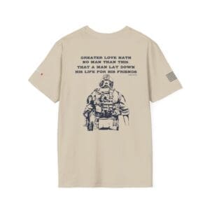 Military Tactical T‑Shirt — “Greater Love Hath No Man” (Back printed) Veteran Tribute