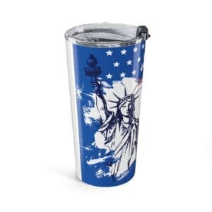 Liberty Statue 20oz Patriotic Tumbler – "With Liberty And Justice For All" Travel Mug