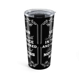 20oz Tumbler - "I Stared Death In The Face" Vintage Black Quote Travel Mug