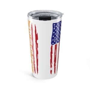 20oz Patriotic Veteran American Flag Tumbler – Distressed Stars & Stripes Travel Cup