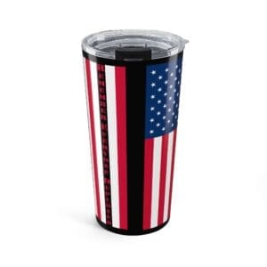20oz Patriotic Military Tribute Tumbler — "Remember Everyone Deployed" Flag Travel Mug