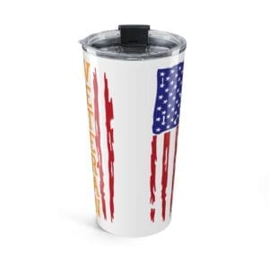 20oz Patriotic Veteran American Flag Tumbler – Distressed Stars & Stripes Travel Cup
