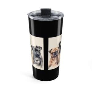 Pug Portrait 20oz Tumbler – Insulated Dog Lover Travel Mug