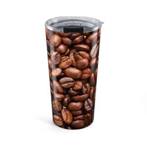 20oz Coffee Bean Tumbler — Insulated Travel Cup for Coffee Lovers