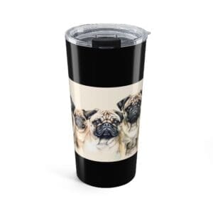 Pug Portrait 20oz Tumbler – Insulated Dog Lover Travel Mug